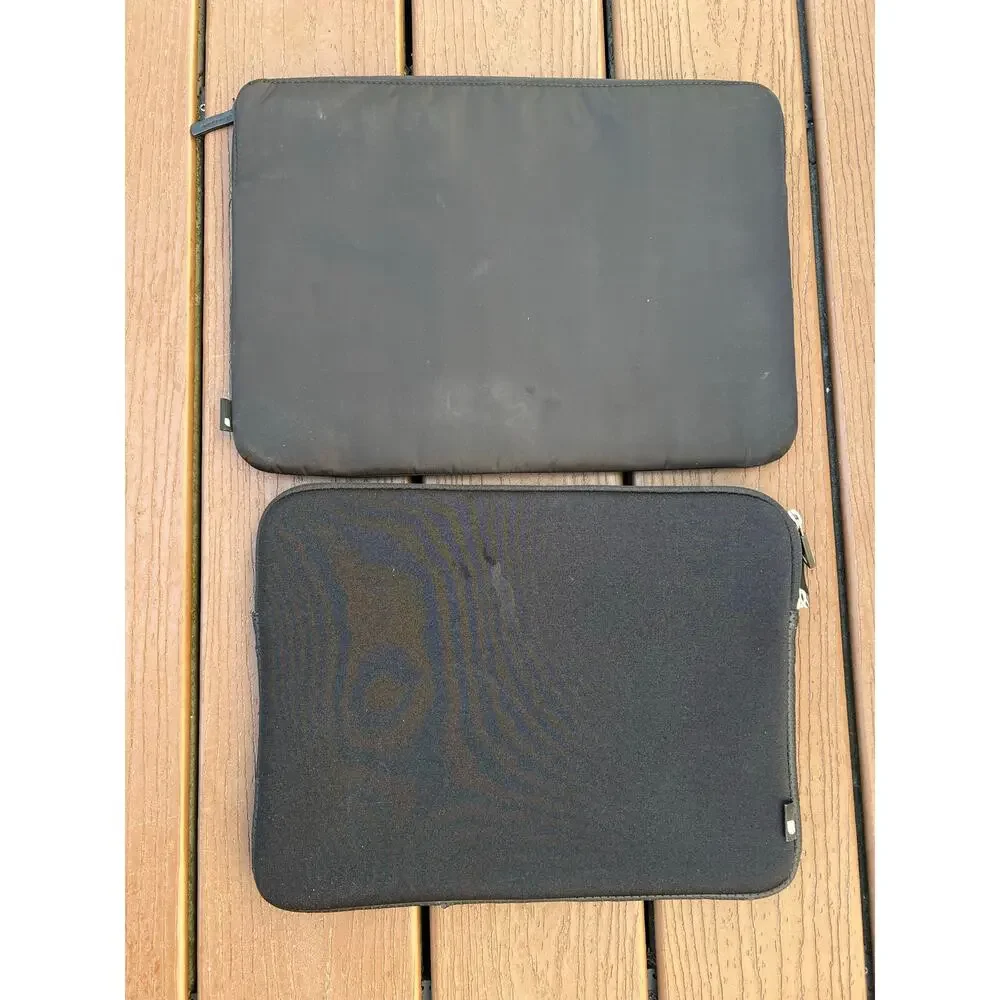 Encase laptop sleeves 12” and 13” two pack bundle black neoprene fleece sleeve